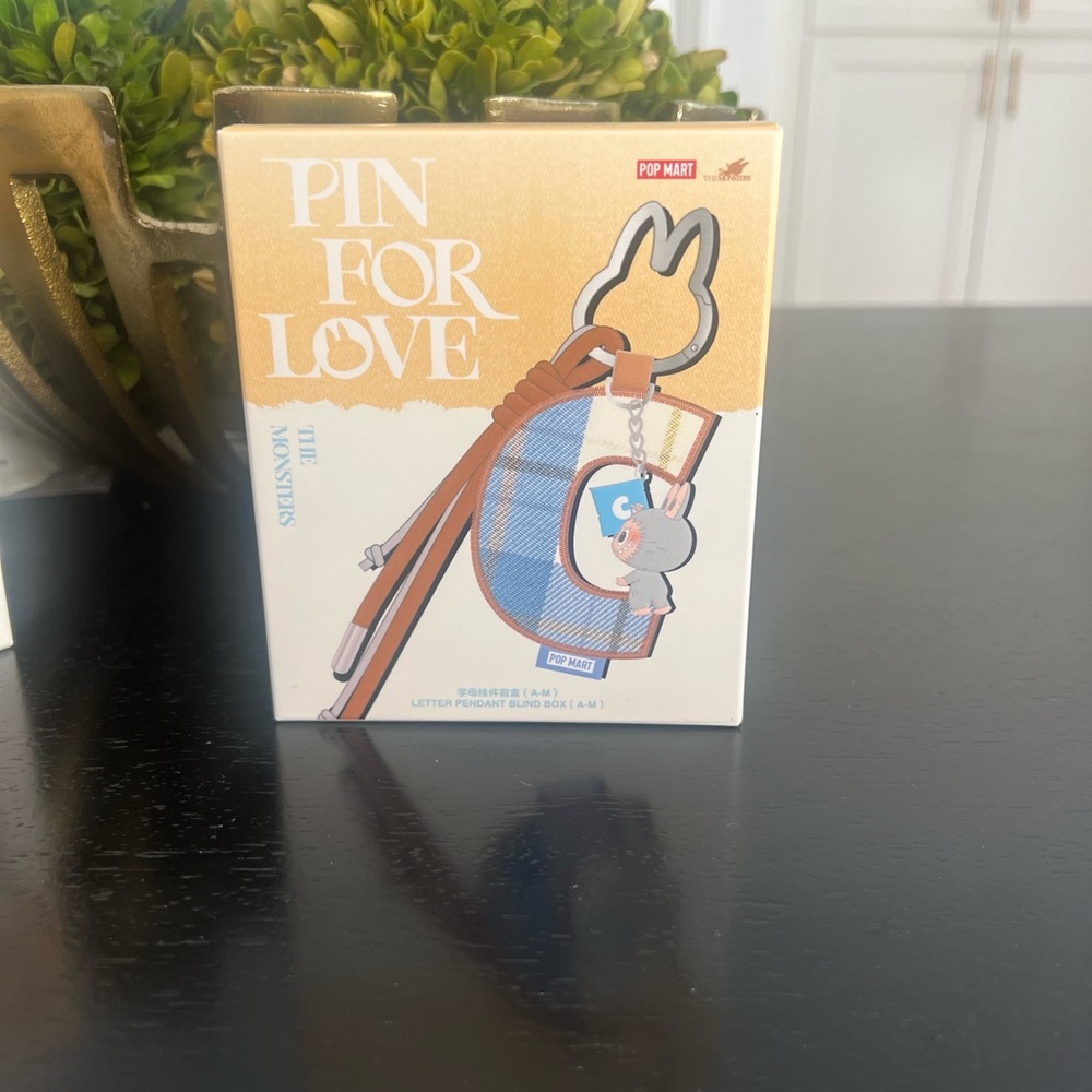 Pop Mart Pin for Love Keychain ‘J’ new in box